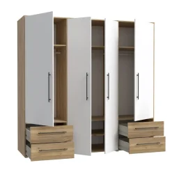 Armario de 4 Puertas 4 Cajones Blanco Mate-Artisan MKSS846-M680 W19