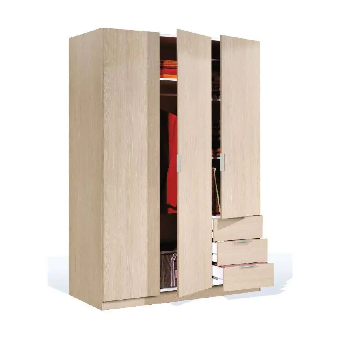 Armario de 3 Puertas con 3 Cajones LCX323R