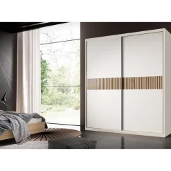 Armario de 2 Puertas Correderas Color Blanco/Amazonas TEIDE HCCHS04