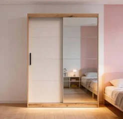 Armario de Puertas Correderas con Espejo 150 cm INOVA