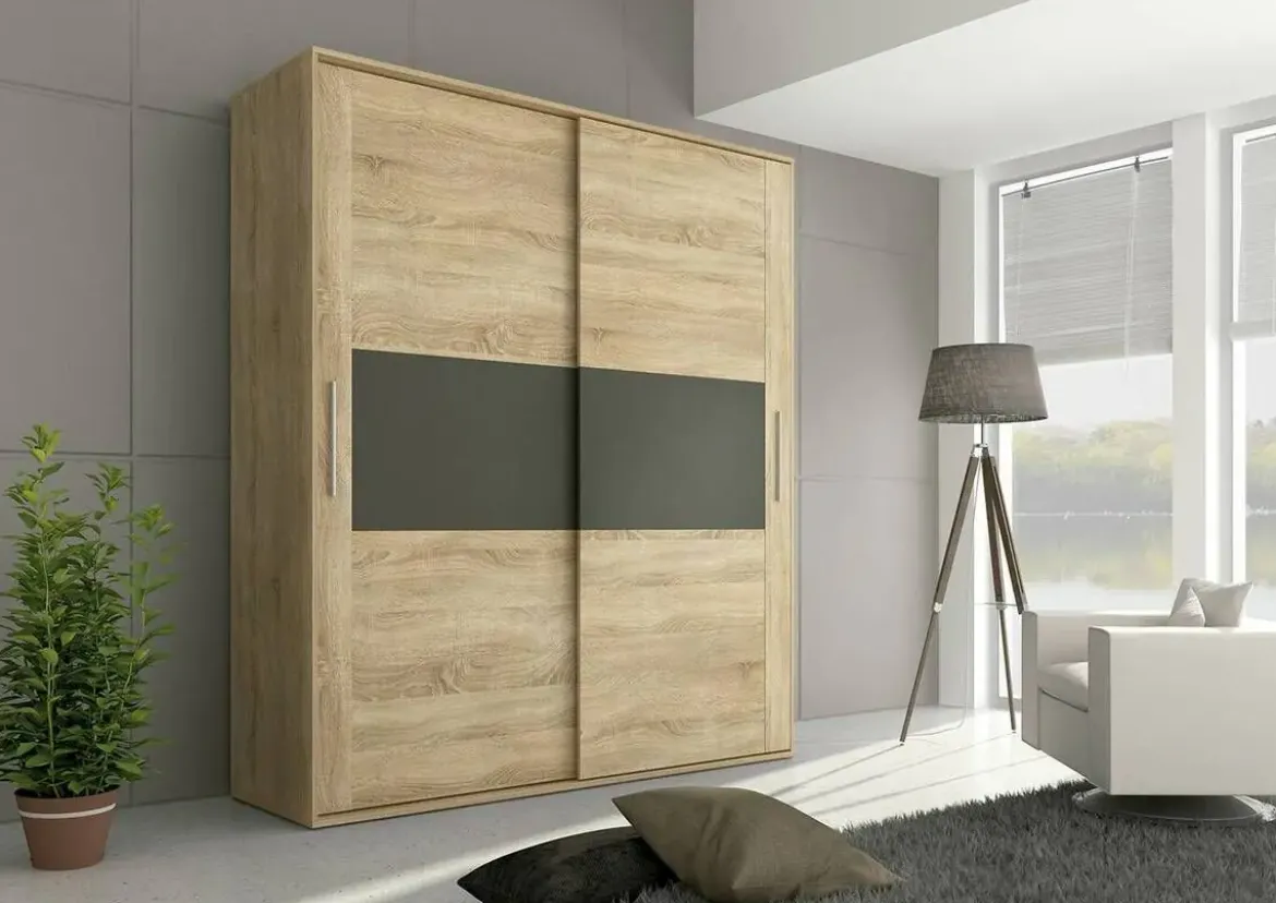 Armario de 2 Puertas Correderas Cambrian-Grafito PRIEGO