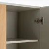 Armario de Salón Taupe en DM con Patas de Roble 615548