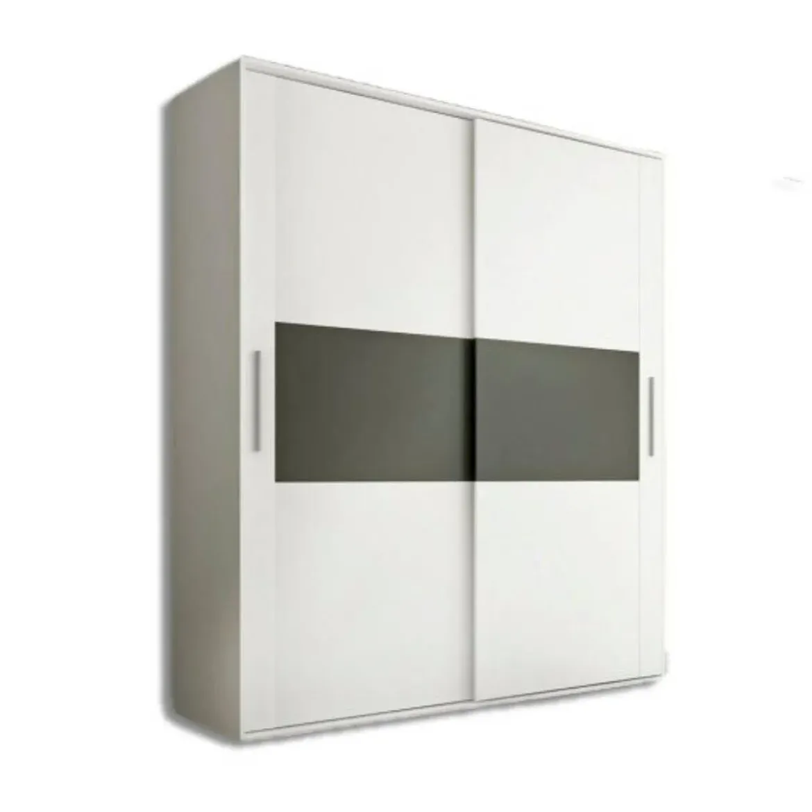 Armario dos puertas correderas de 208 cm modelo CABRA acabado en blanco con detalle en grafito