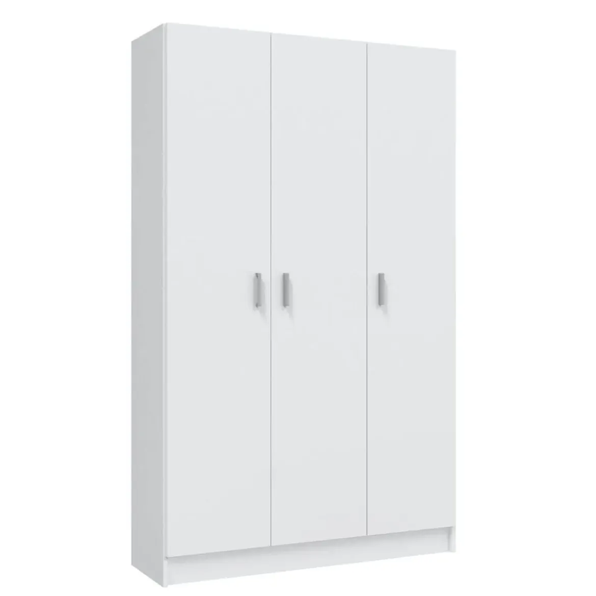 Armario escobero auxiliar ACABADO BLANCO de tres puertas color blanco de melamina con cuatro estantes 007143O