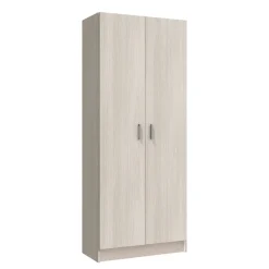 Armario escobero de melamina roble con dos puertas y dos estantes ajustables 007142R