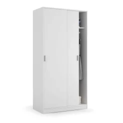 Armario Juvenil de 2 Puertas Correderas color Blanco MAX019O