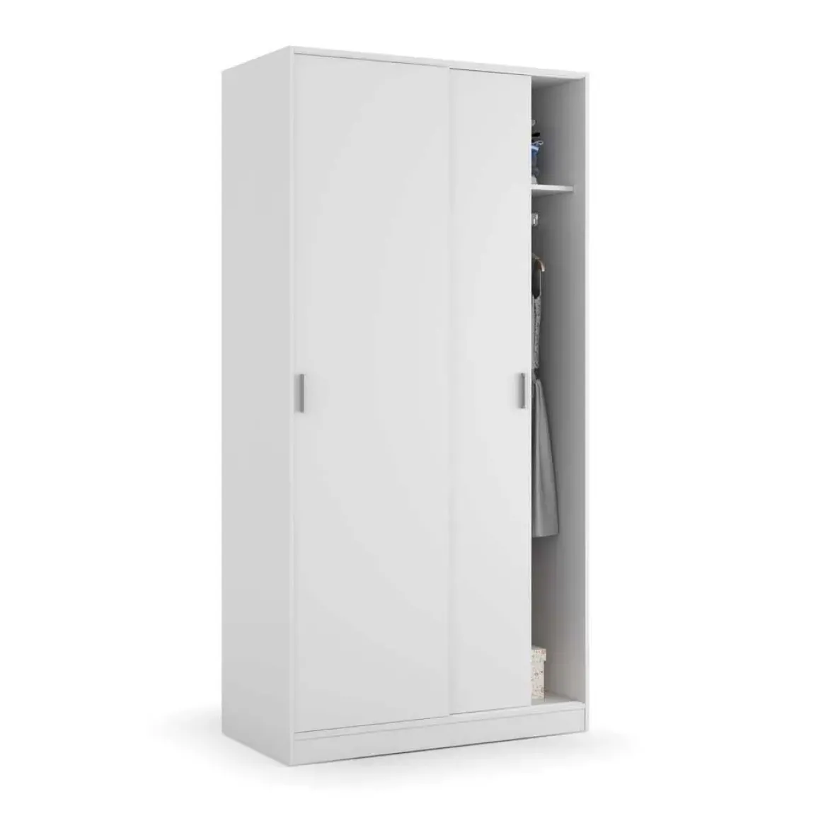 Armario Juvenil de 2 Puertas Correderas color Blanco MAX019O