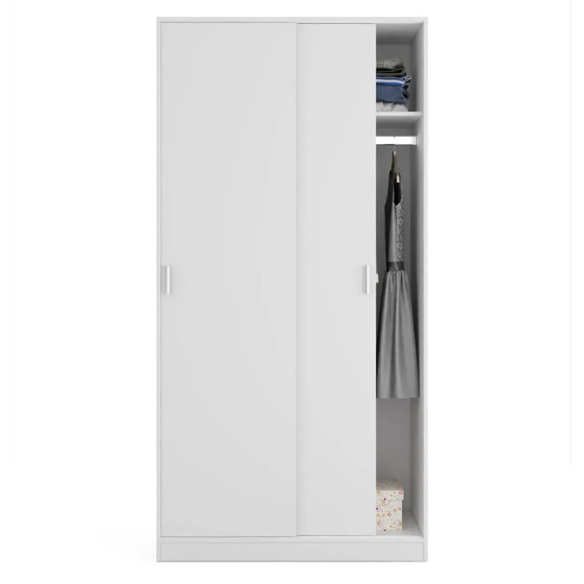 Armario Juvenil de 2 Puertas Correderas color Blanco MAX019O