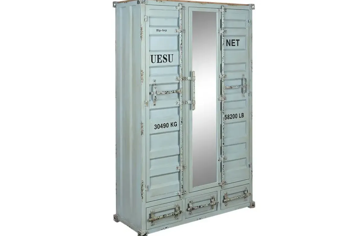 Armario Metálico 112 cm Azul Celeste Diseño Container MB-209238