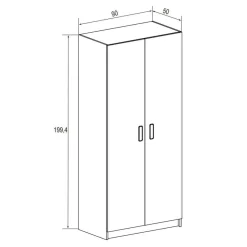 Armario 2 Puertas Batientes Cambrian/Blanco CHAMPION