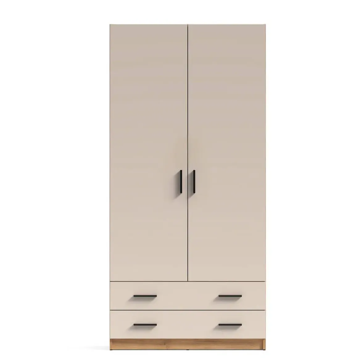 Armario 2 Puertas 2 Cajones en Melamina Acabado Mauvella-Beig ELBA A031EL33MVG
