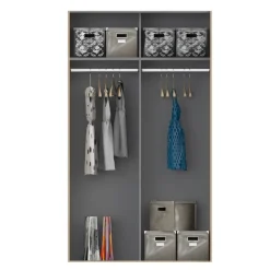 Armario 2 Puertas Correderas Blanco y Roble Sonoma WNPS423E1-Q89
