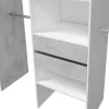 Armario-vestidor TIDY blanco y cemento con estantes, dos cajones y 4 barras 0L8552A