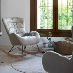 Balancín beige acolchado de estilo nórdico GABAR 10417
