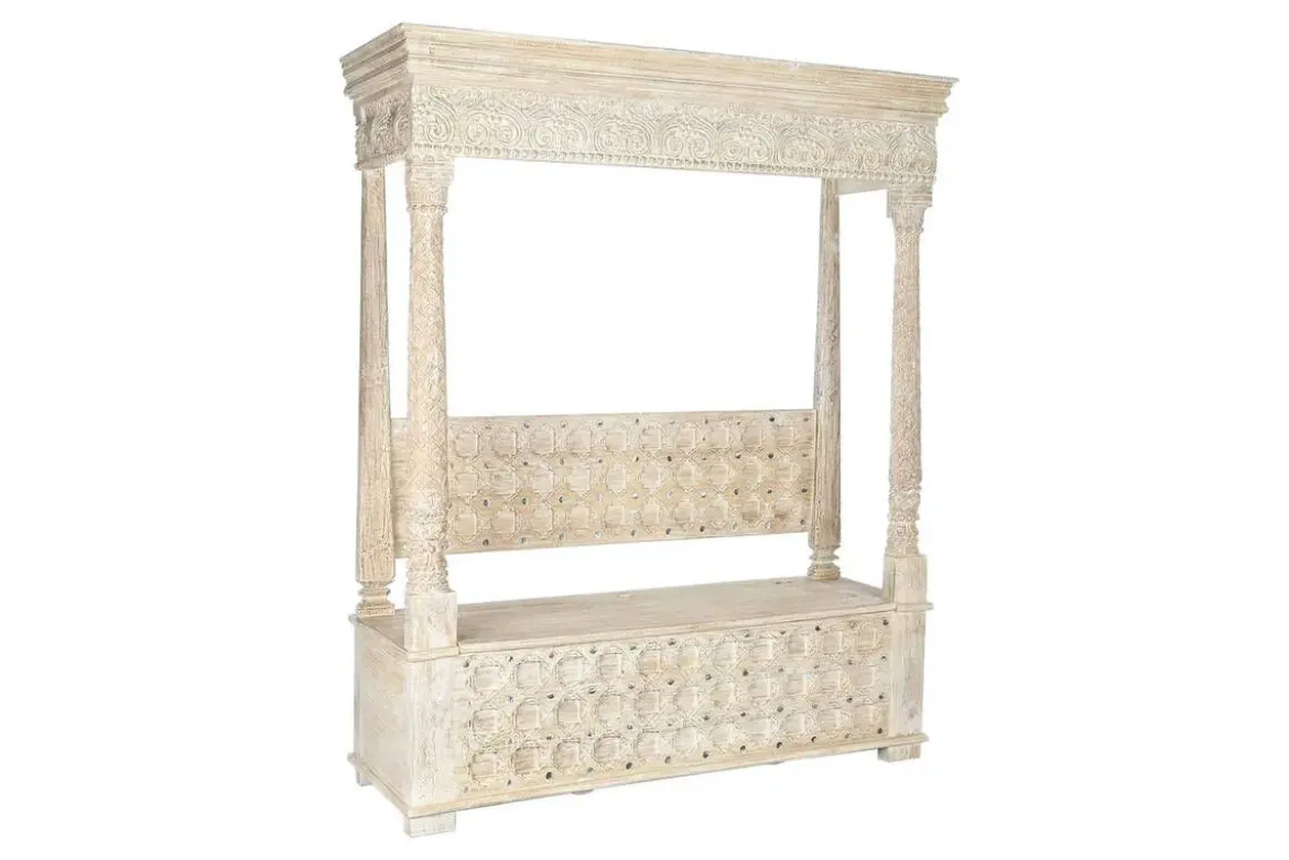 Banco de Interior en Madera de Mango Envejecido Natural MB-208591