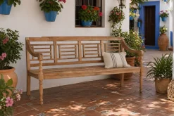 Banco de Jardín de Madera Teca Natural MB-213850