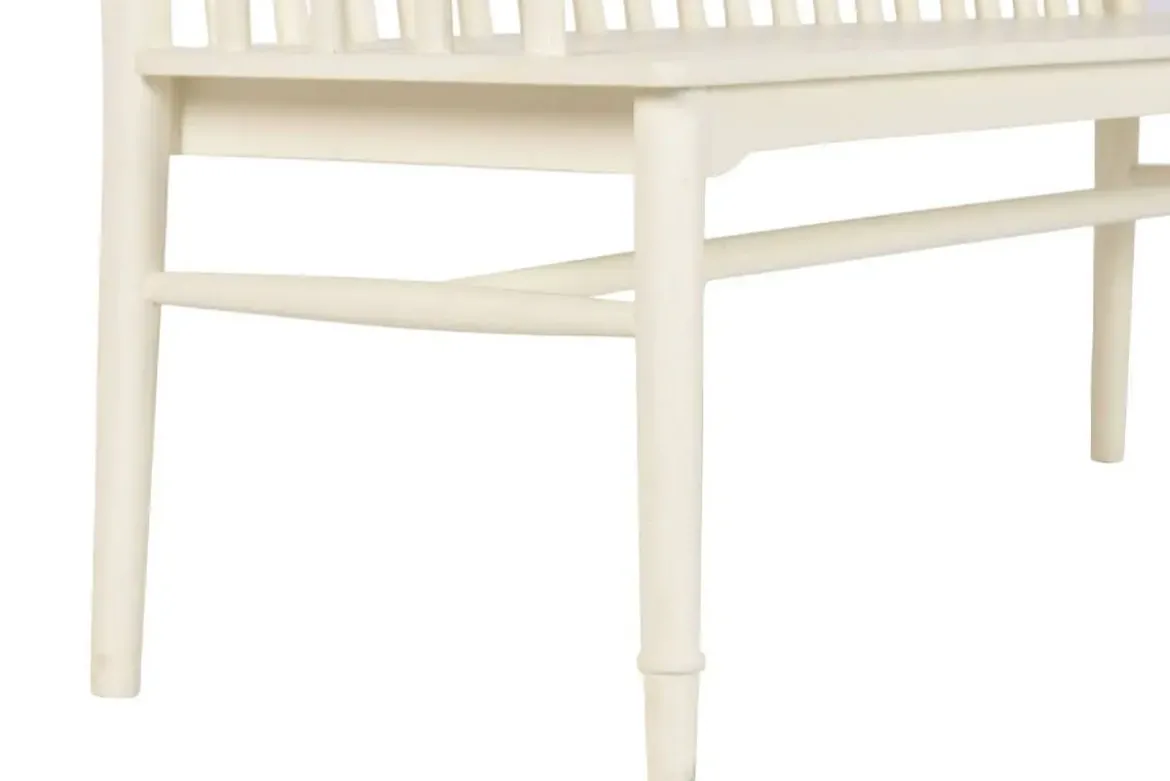 Banco en Madera de Mango y MDF color Crema 153 cm MB-223566