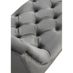 Banqueta Tapizada con Terciopelo Gris GABAR 10279