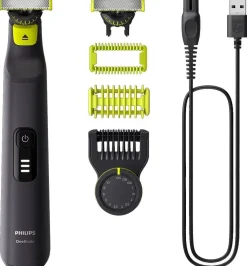 Barbero Recortador Philips OneBlade Pro Cara y Cuerpo Cuchilla 360 Peine-guía 12 longitudes QP6542/15