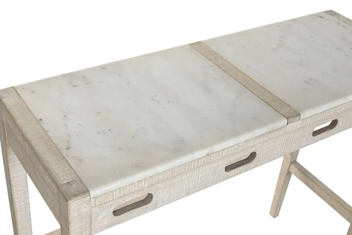 Barra de Cocina en Mármol y Madera con Taburetes MB-220151