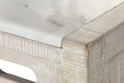 Barra de Cocina en Mármol y Madera con Taburetes MB-220151