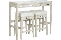 Barra de Cocina en Mármol y Madera con Taburetes MB-220151