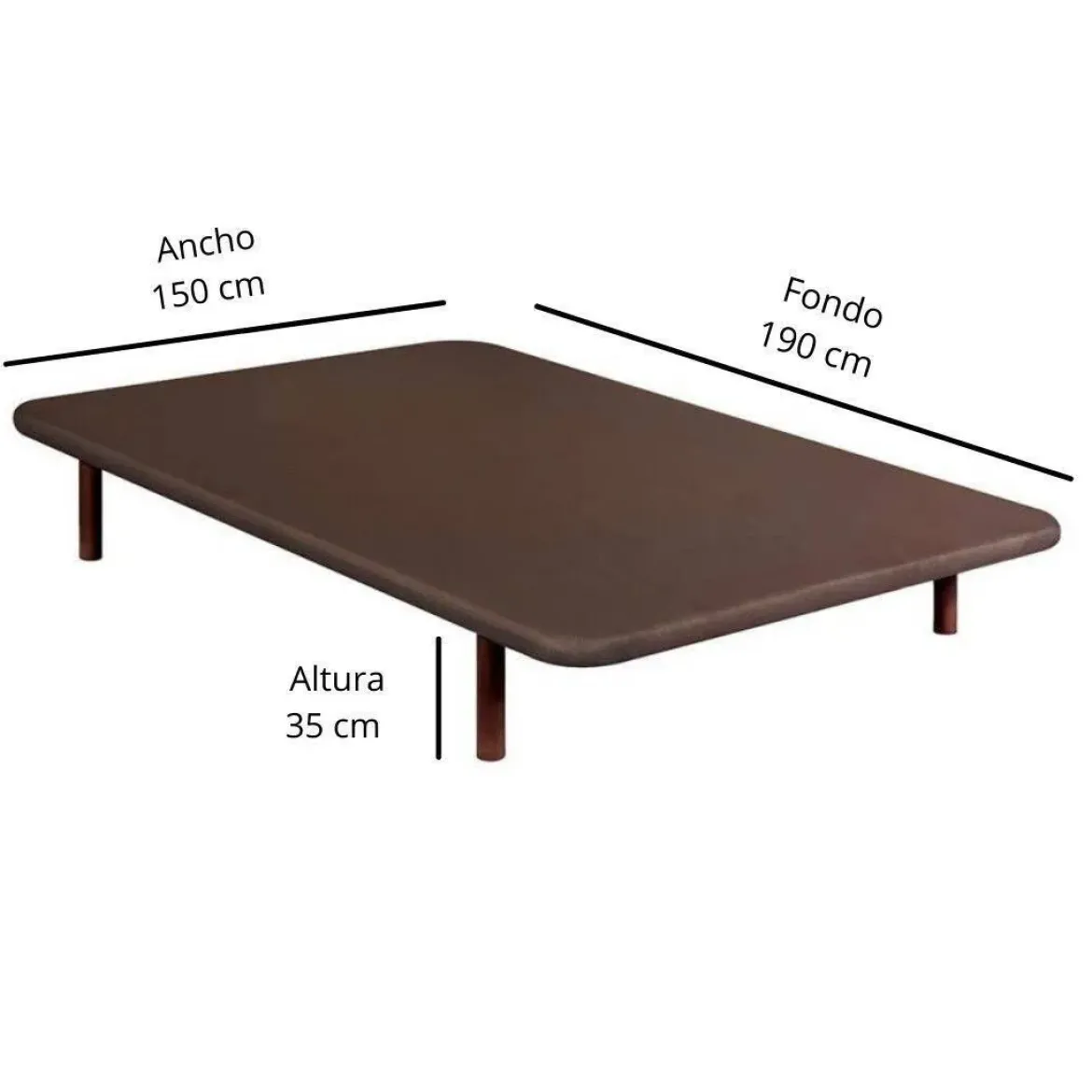 Base WENGUE de 150x190 cm DIVANLIN 3D de SUNLAY