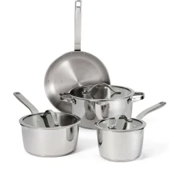 Batería de Cocina 4 Piezas Acero Inoxidable Tramontina TEMPO