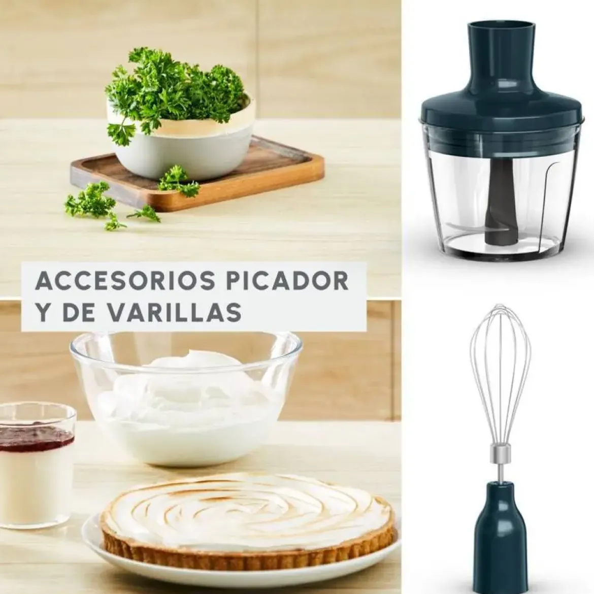 Batidora de Mano Moulinex Quickchef 3 en 1 1000W DD6554F0