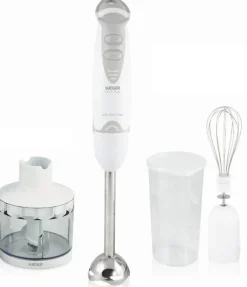 Batidora HAEGER 400 W + Picadora+ Montaclaras con Vaso Medidor Doce Plus HB400012A
