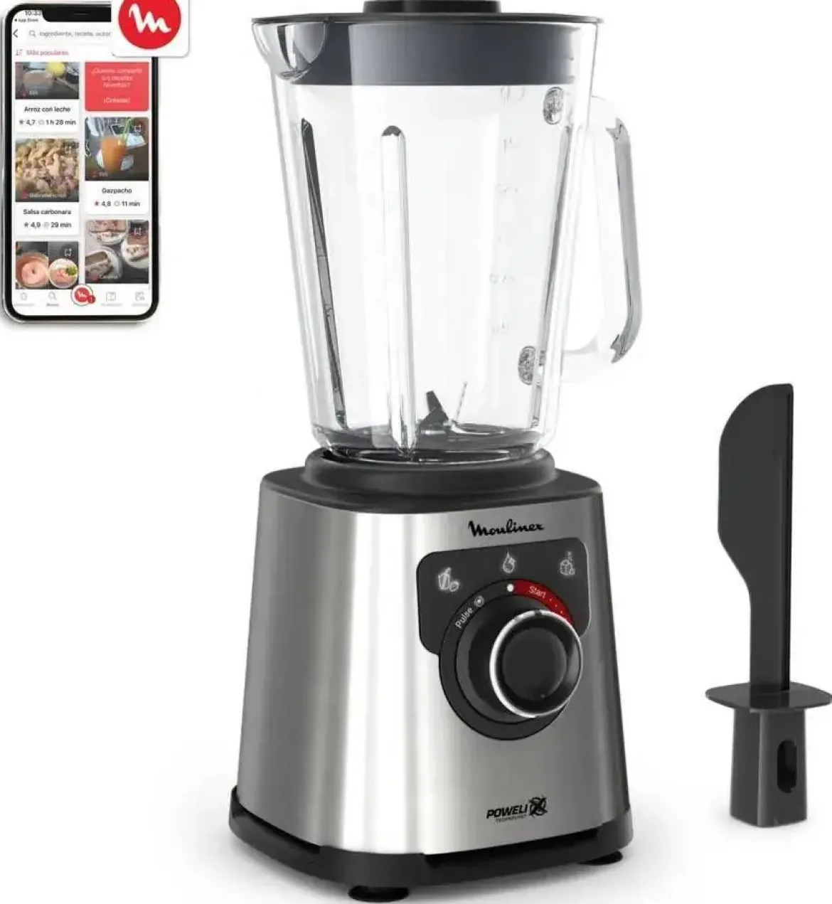 Batidora Moulinex 2L 1200W Cristal LM871D10