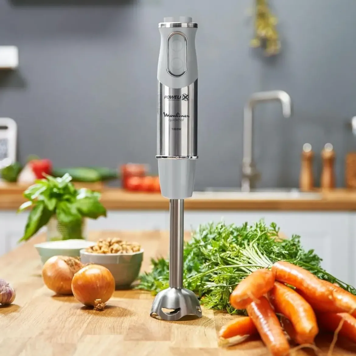 Batidora MOULINEX 1000w Quickchef con Vaso Medidor Gris DD65AD10