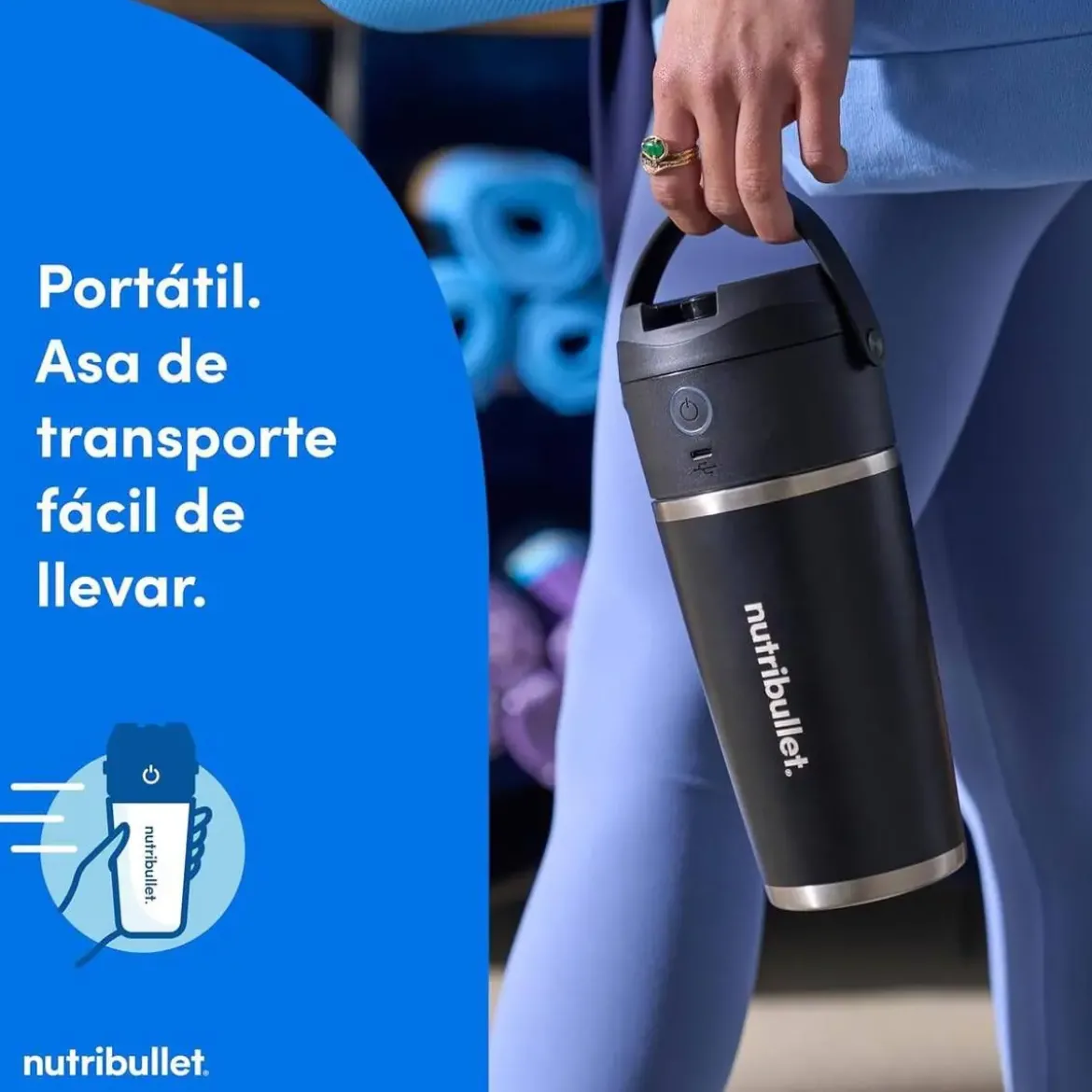 Batidora Nutribullet Flip 11.1V vaso 590ml USB-C NBP016B