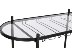 Botellero de Abeto y Metal Negro 90 cm MB-212483