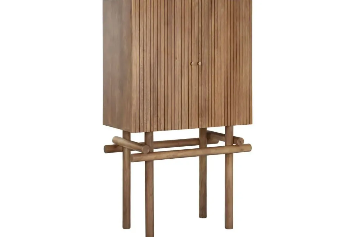 Botellero de Madera de Mango Natural MB-215094
