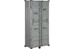 Botellero Industrial Metal y MDF Container Gris MB-217355