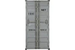 Botellero Industrial Metal y MDF Container Gris MB-217355
