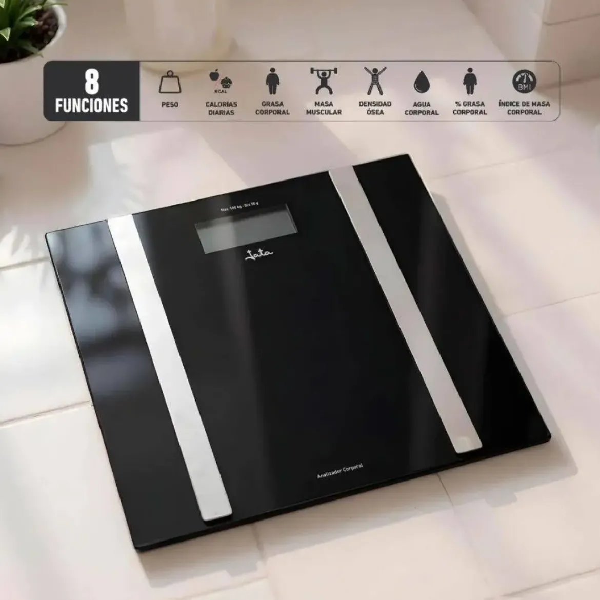 Báscula de Baño Digital JATA HBAS2531 con Análisis Corporal