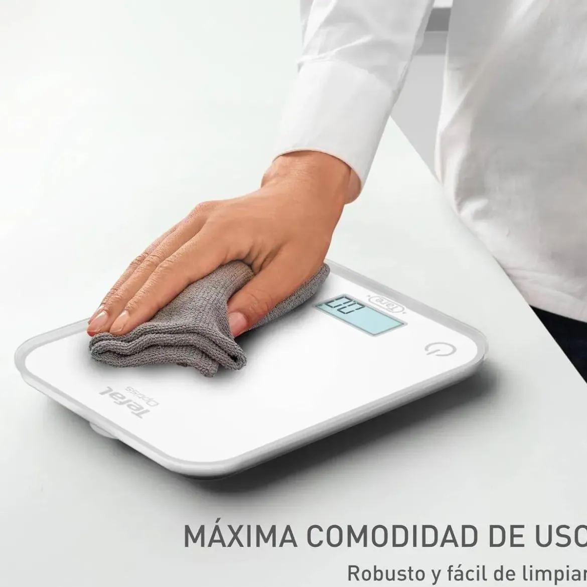 Báscula de Cocina Tefal de Vidrio Templado con Pantalla LED BC50U0