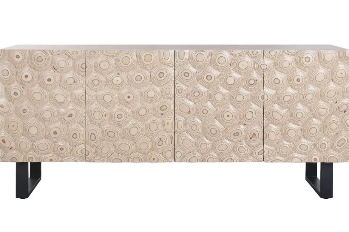 Buffet de Acacia con Patas de Metal y 4 Puertas MB-227287