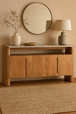 Buffet de Acacia con Tapa de Mármol Natural MB-221941