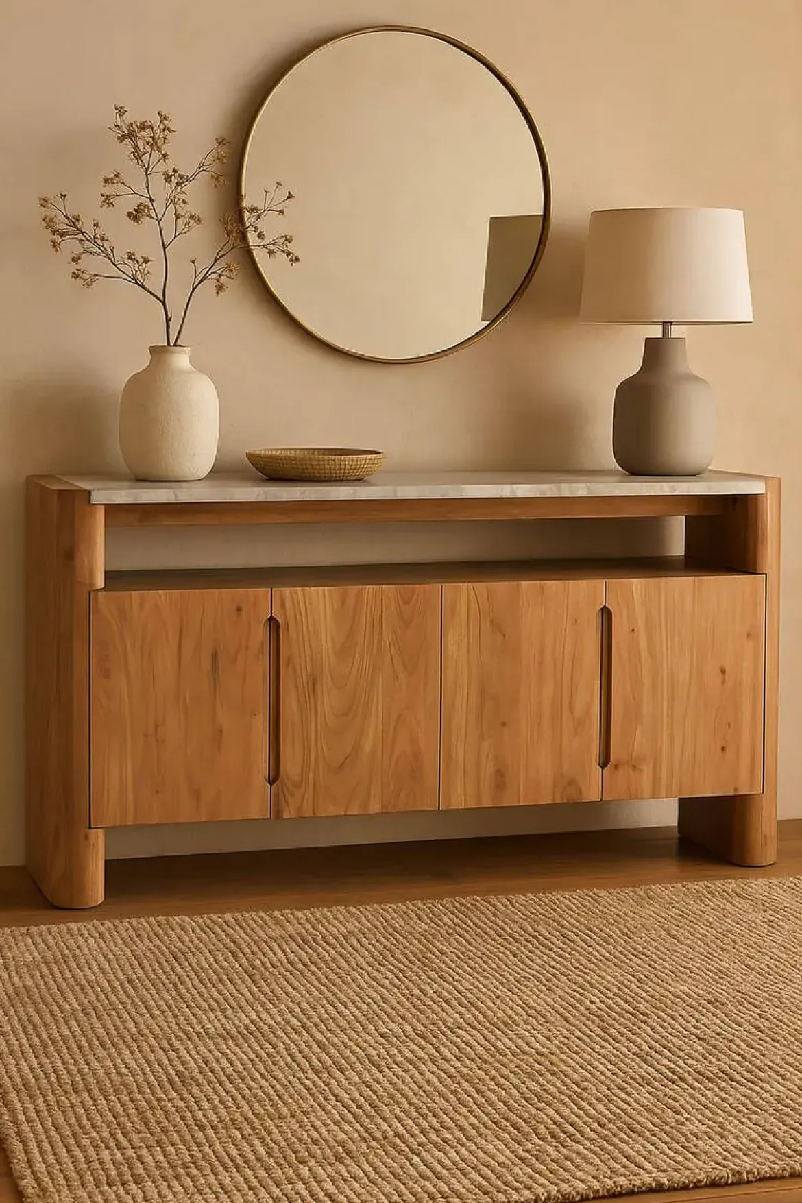 Buffet de Acacia con Tapa de Mármol Natural MB-221941
