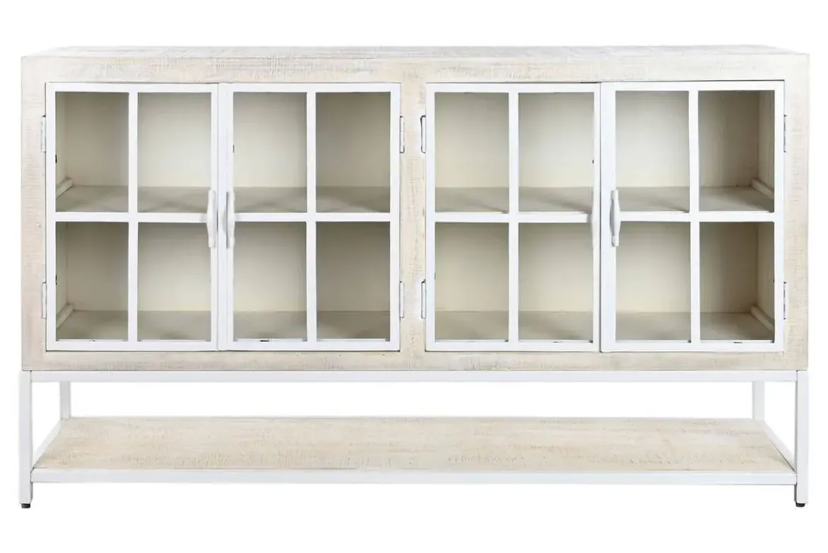 Buffet de Madera de Mango y Metal Blanco Decapé MB-205847