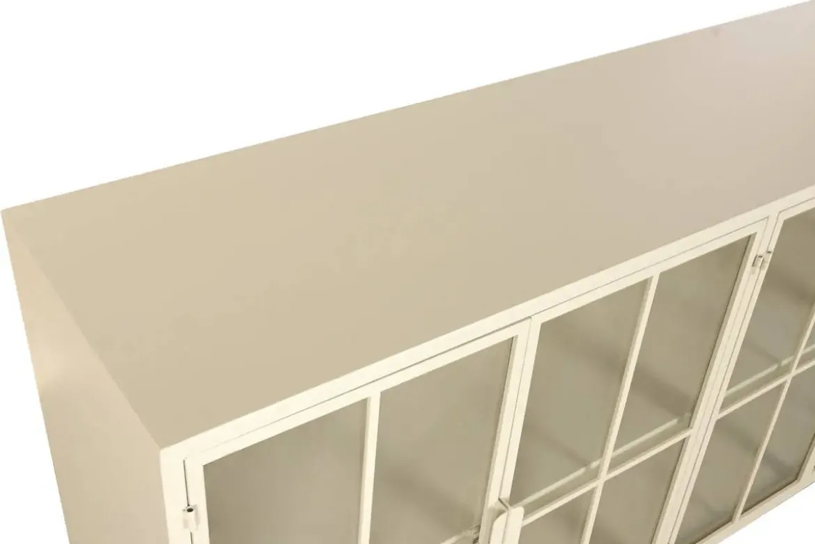 Buffet de Metal con 4 Puertas de Cristal Templado MB-227914