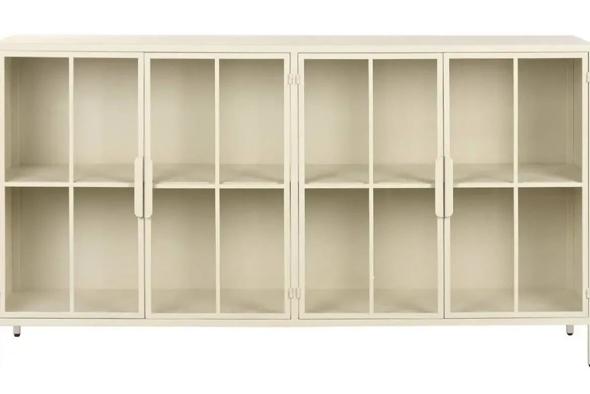 Buffet de Metal con 4 Puertas de Cristal Templado MB-227914
