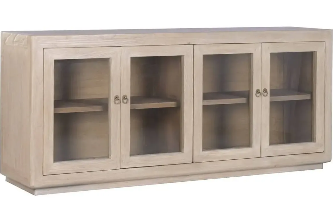 Buffet de Olmo Macizo con 4 Puertas de Cristal MB-226314