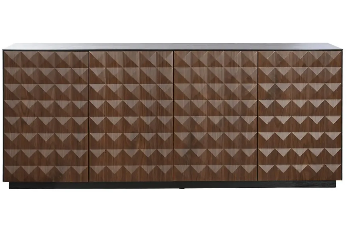 Buffet de Salón MDF Marrón con 4 Puertas y Relieve de Rombos MB-217312