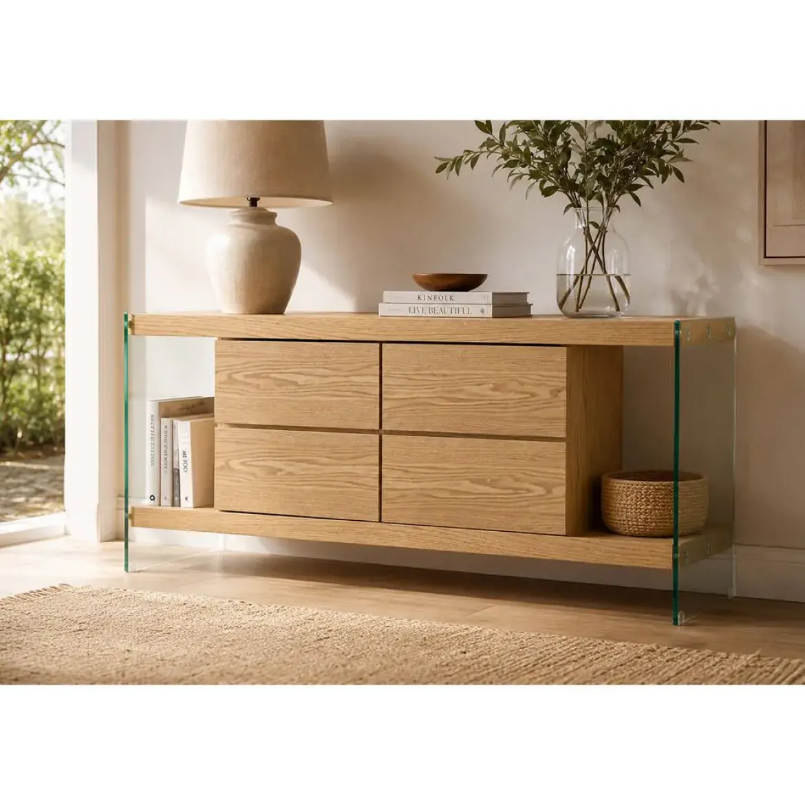 Buffet Moderno de MDF con Patas de Cristal MB-186537