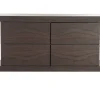 Buffet Moderno de MDF con Patas de Cristal Marrón Oscuro MB-204501