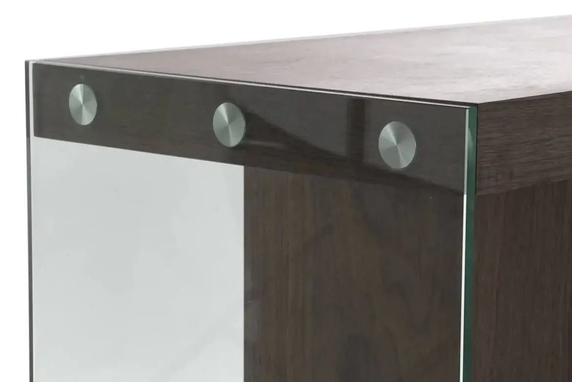 Buffet Moderno de MDF con Patas de Cristal Marrón Oscuro MB-204501